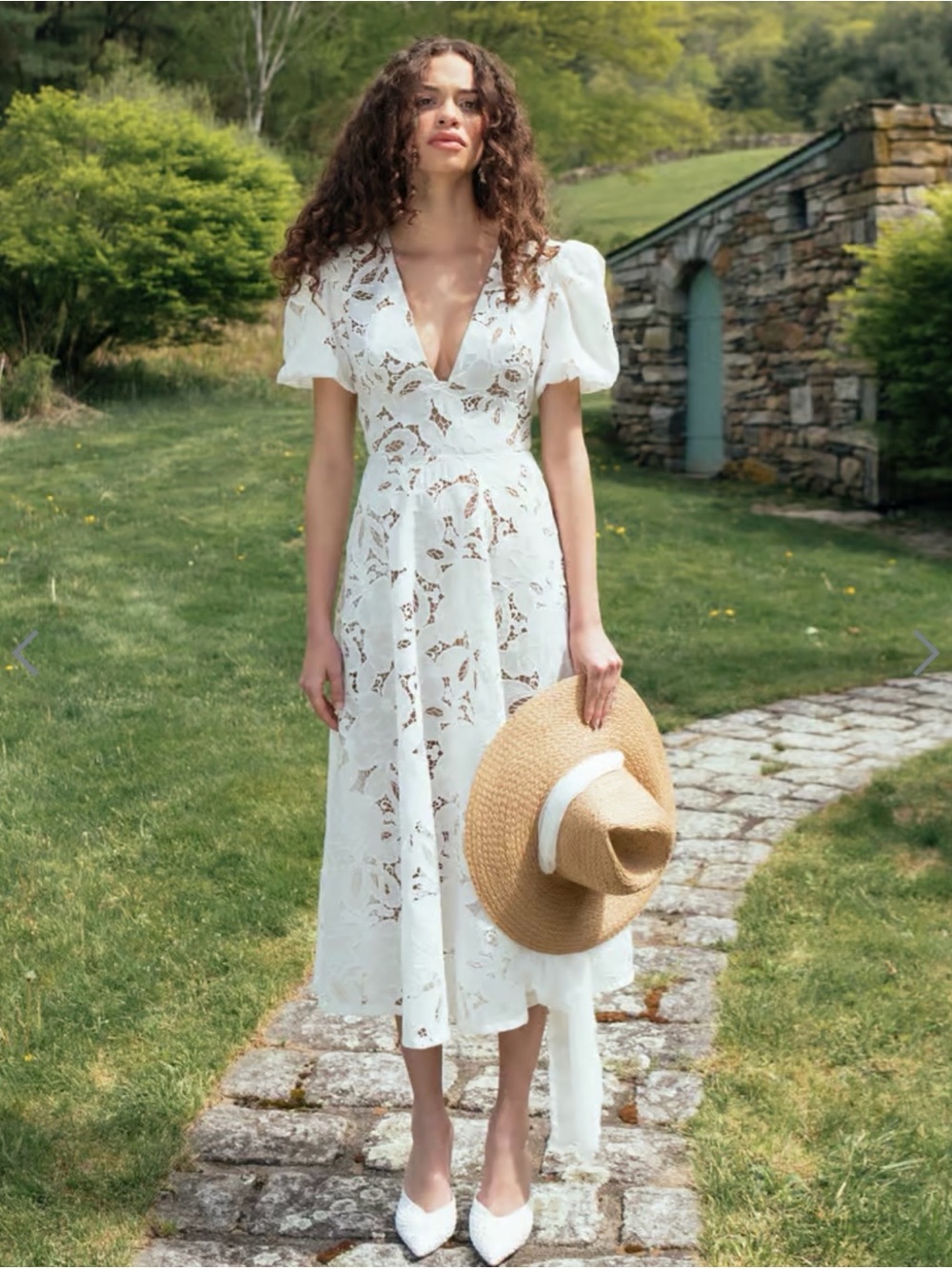 Jenny Yoo Chloe Floral Lace Midi Dress NWT